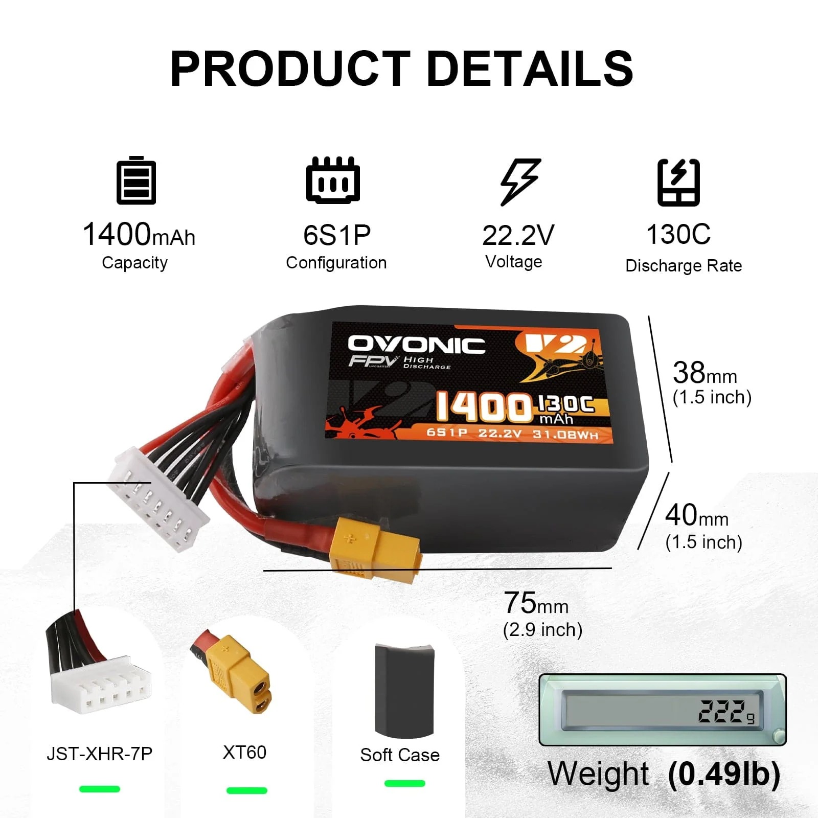 Ovonic 6S 1400mAh 130C LiPo Ba - Walksnail Avatar Hd Goggles X ulasan dan harga